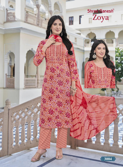 Zoya Vol 3 Shree Ganesh Rayon Readymade Pant Style Suits Wholesaler
