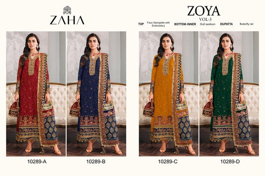 Zoya Vol 3 Zaha Georgette Pakistani Salwar Suits Wholesaler