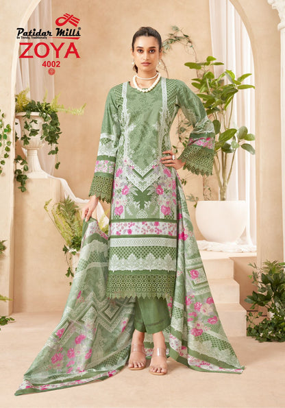 Zoya Vol 4 Patidar Mills Pure Cotton Karachi Salwar Suits Manufacturer Gujarat