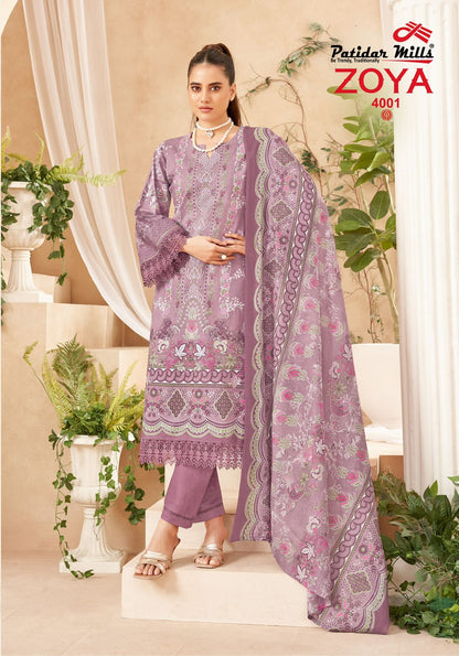 Zoya Vol 4 Patidar Mills Pure Cotton Karachi Salwar Suits Manufacturer Gujarat