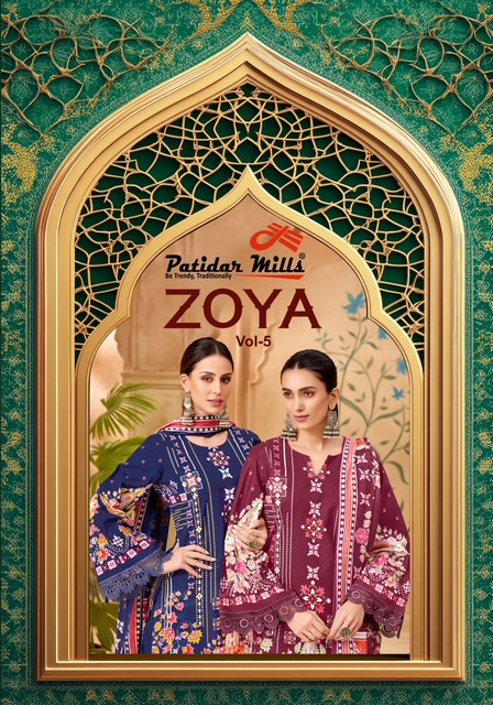 Zoya Vol 5 Patidar Mills Karachi Readymade Suits Manufacturer Gujarat