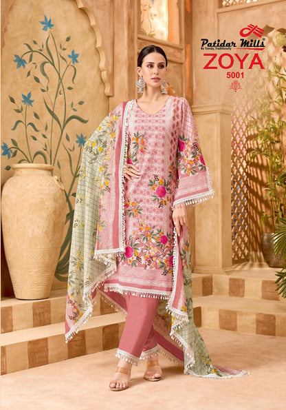 Zoya Vol 5 Patidar Mills Mix Cotton Karachi Salwar Suits Wholesale Price