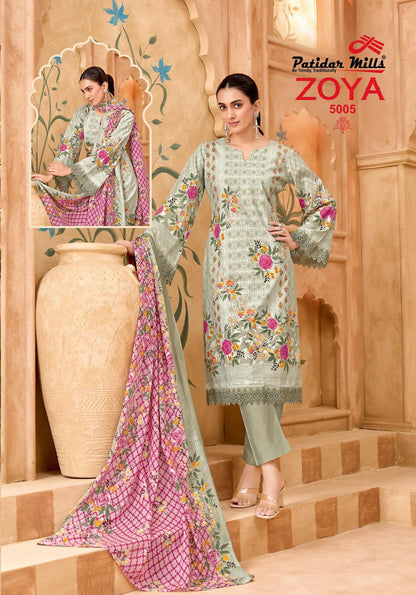 Zoya Vol 5 Patidar Mills Mix Cotton Karachi Salwar Suits Wholesale Price