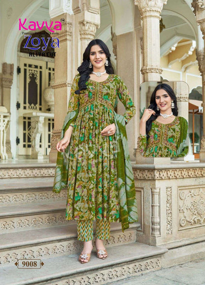 Zoya Vol 9 Kavya Rayon Foil Readymade Pant Style Suits Supplier Ahmedabad