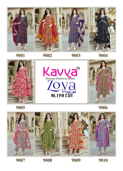 Zoya Vol 9 Kavya Rayon Foil Readymade Pant Style Suits Supplier Ahmedabad