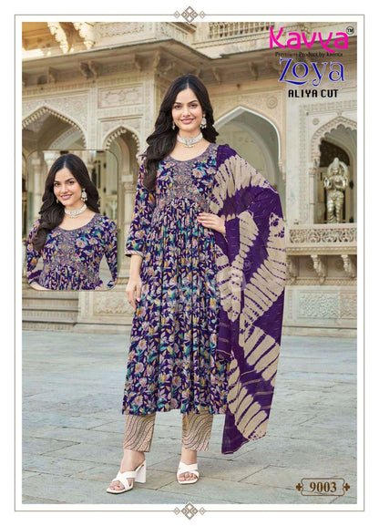Zoya Vol 9 Kavya Rayon Foil Readymade Pant Style Suits Supplier Ahmedabad