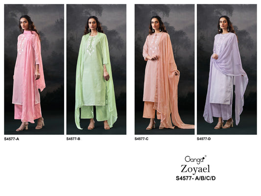 Zoyael 4577 Ganga Cotton Plazzo Style Suits Wholesale