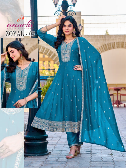 Zoyal Aanchi Vichitra Silk Readymade Anarkali Suits Wholesale Price