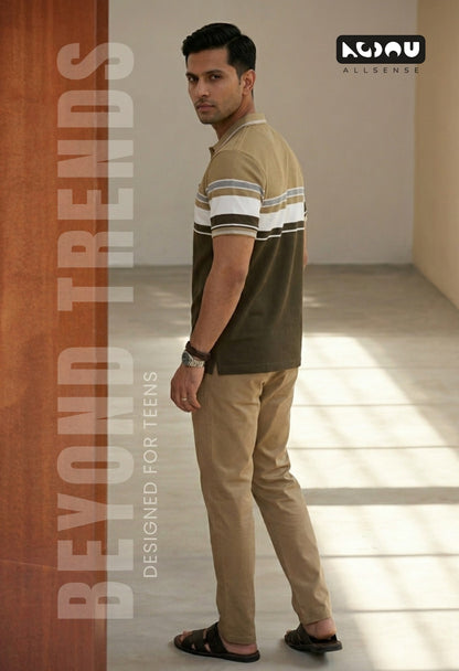 Zp 3521 Popcorn Allsense Auto Stripes Mens Tshirts Exporter Ahmedabad
