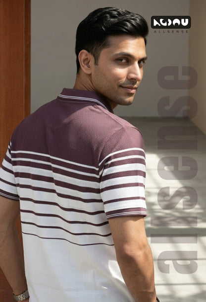 Zp 3521 Popcorn Allsense Auto Stripes Mens Tshirts Exporter Ahmedabad