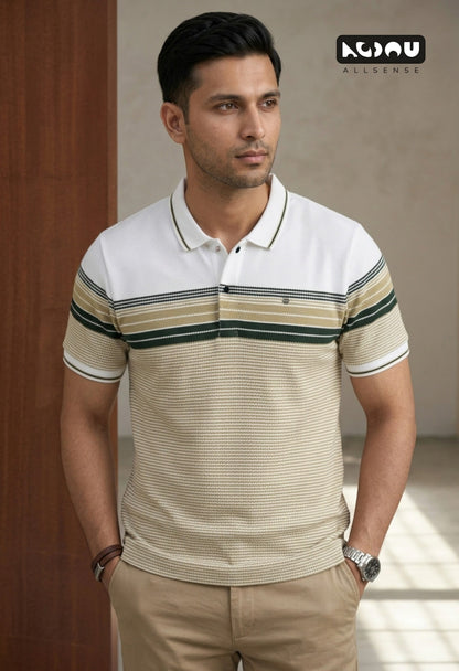 Zp 3521 Popcorn Allsense Auto Stripes Mens Tshirts Exporter Ahmedabad