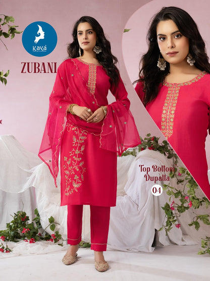 Zubani Kaya Roman Silk Readymade Pant Style Suits Manufacturer Ahmedabad
