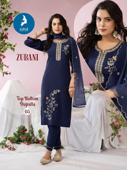 Zubani Kaya Roman Silk Readymade Pant Style Suits Manufacturer Ahmedabad