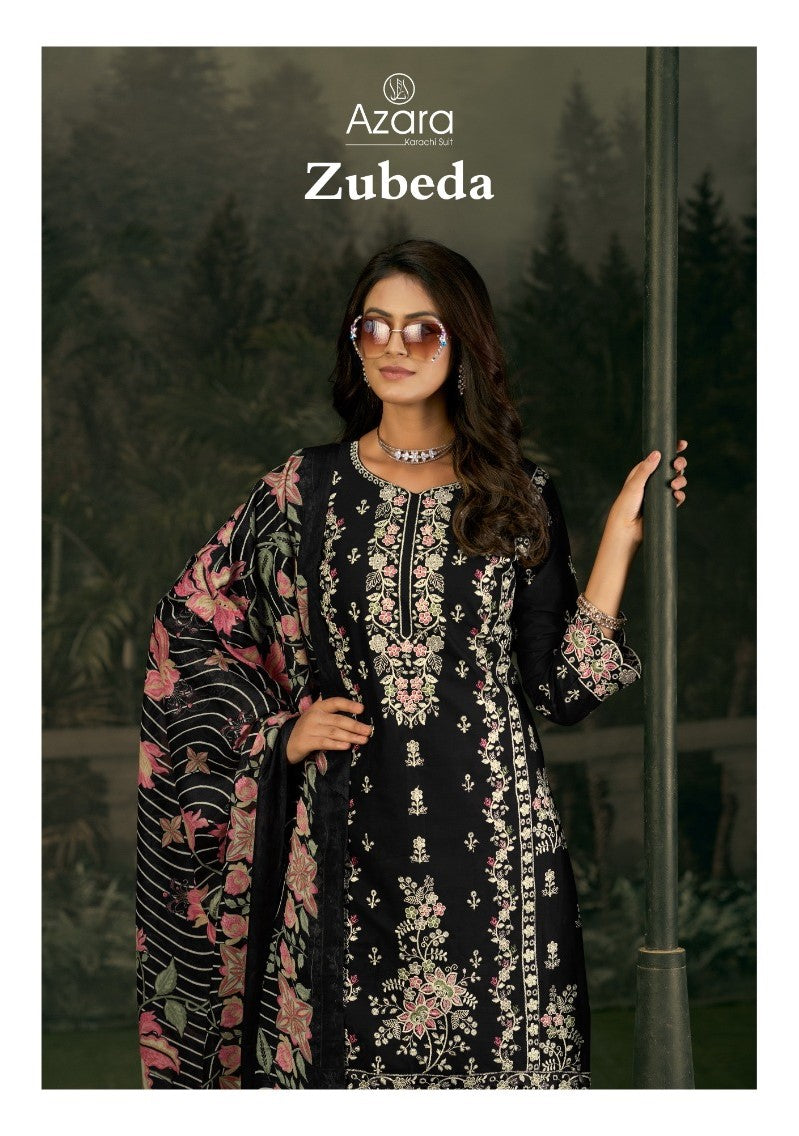 Zubeda Radhika Fashion Azara Lawn Cotton Karachi Salwar Suits Manufacturer Ahmedabad