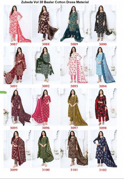 Zubeda Vol 30 Baalar Cotton Dress Material Supplier Ahmedabad