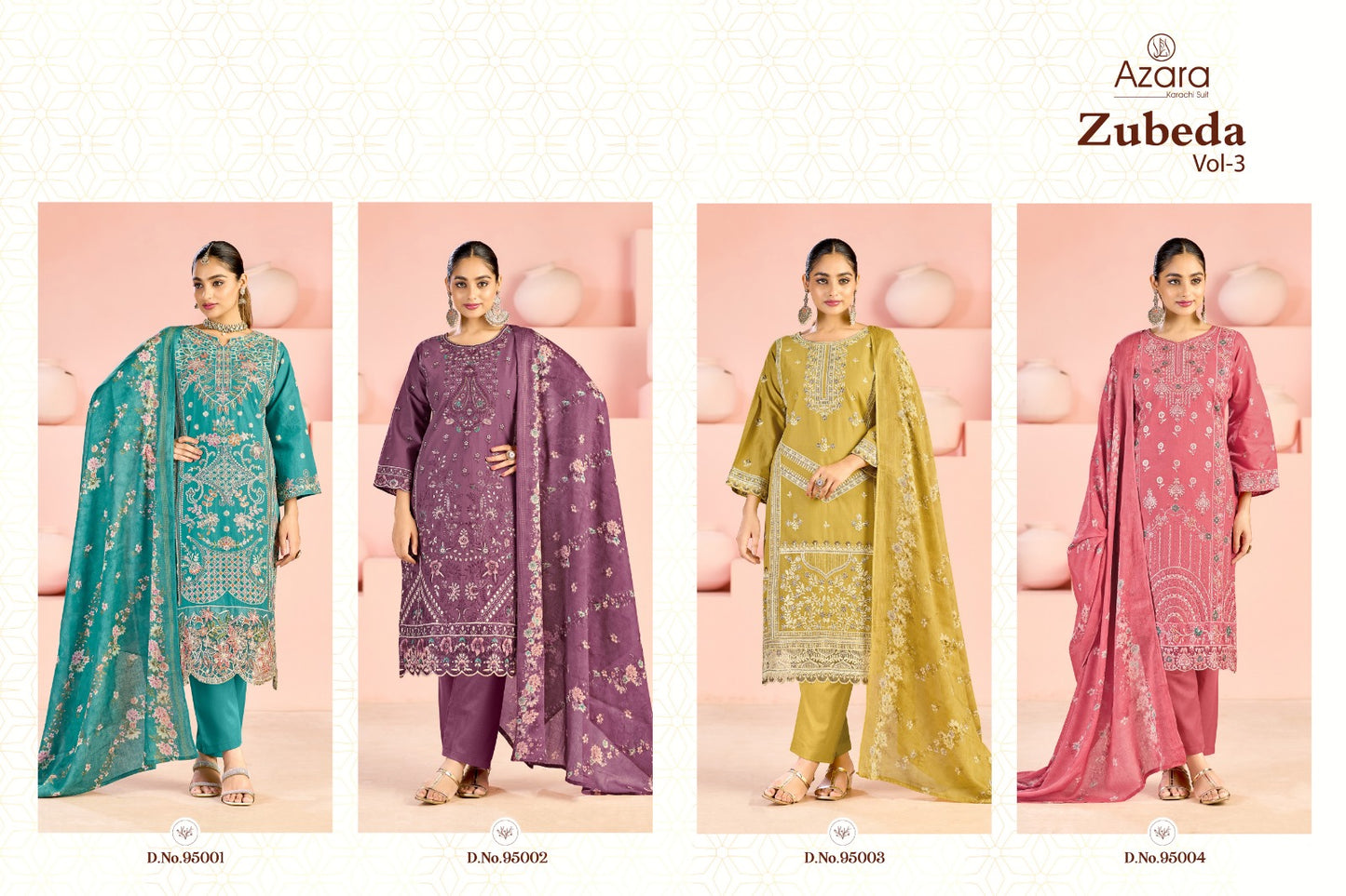 Zubeda Vol 3 Radhika Fashion Azara Lawn Cotton Karachi Salwar Suits Wholesaler Ahmedabad