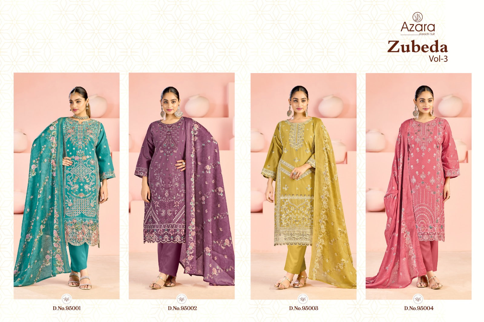 Zubeda Vol 3 Radhika Fashion Azara Lawn Cotton Karachi Salwar Suits Wholesaler Ahmedabad