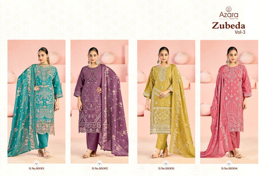 Zubeda Vol 3 Radhika Fashion Azara Lawn Cotton Karachi Salwar Suits Wholesaler Ahmedabad