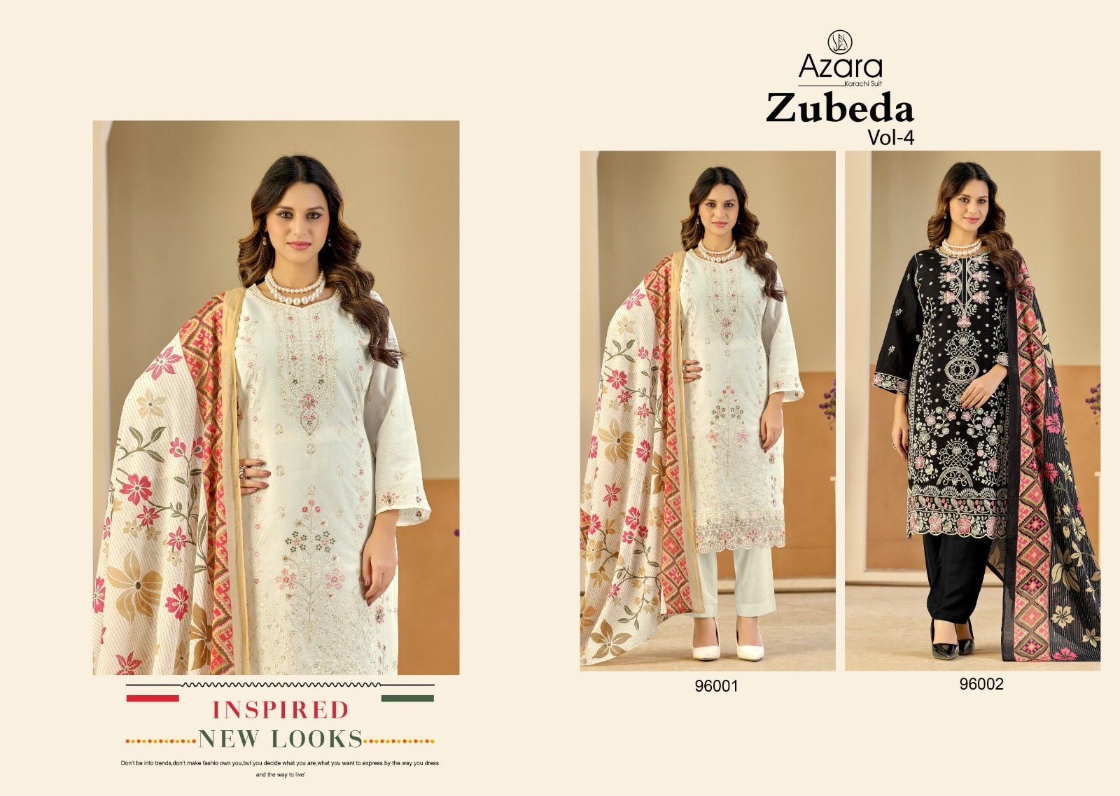 Zubeda Vol 4 Radhika Fashion Azara Lawn Cotton Karachi Salwar Suits Manufacturer Gujarat