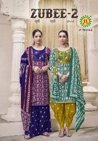 Zubee 2 Jt Slub Plazzo Style Suits Exporter India