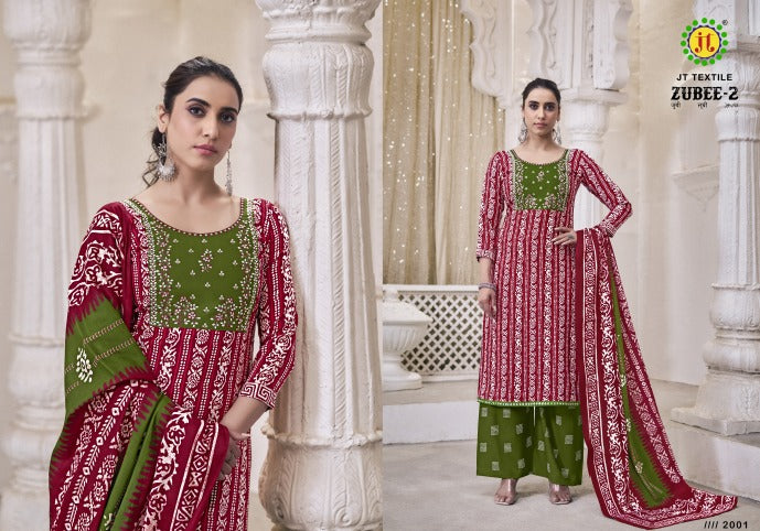 Zubee 2 Jt Slub Plazzo Style Suits Exporter India