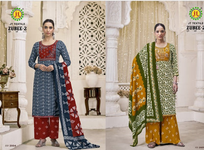 Zubee 2 Jt Slub Plazzo Style Suits Exporter India