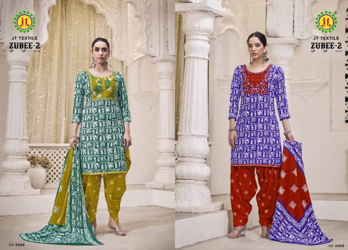 Zubee 2 Jt Slub Plazzo Style Suits Exporter India