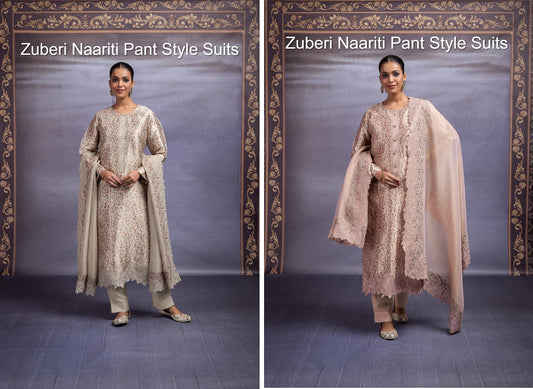 Zuberi Naariti Silk Jacquard Pant Style Suits Supplier India