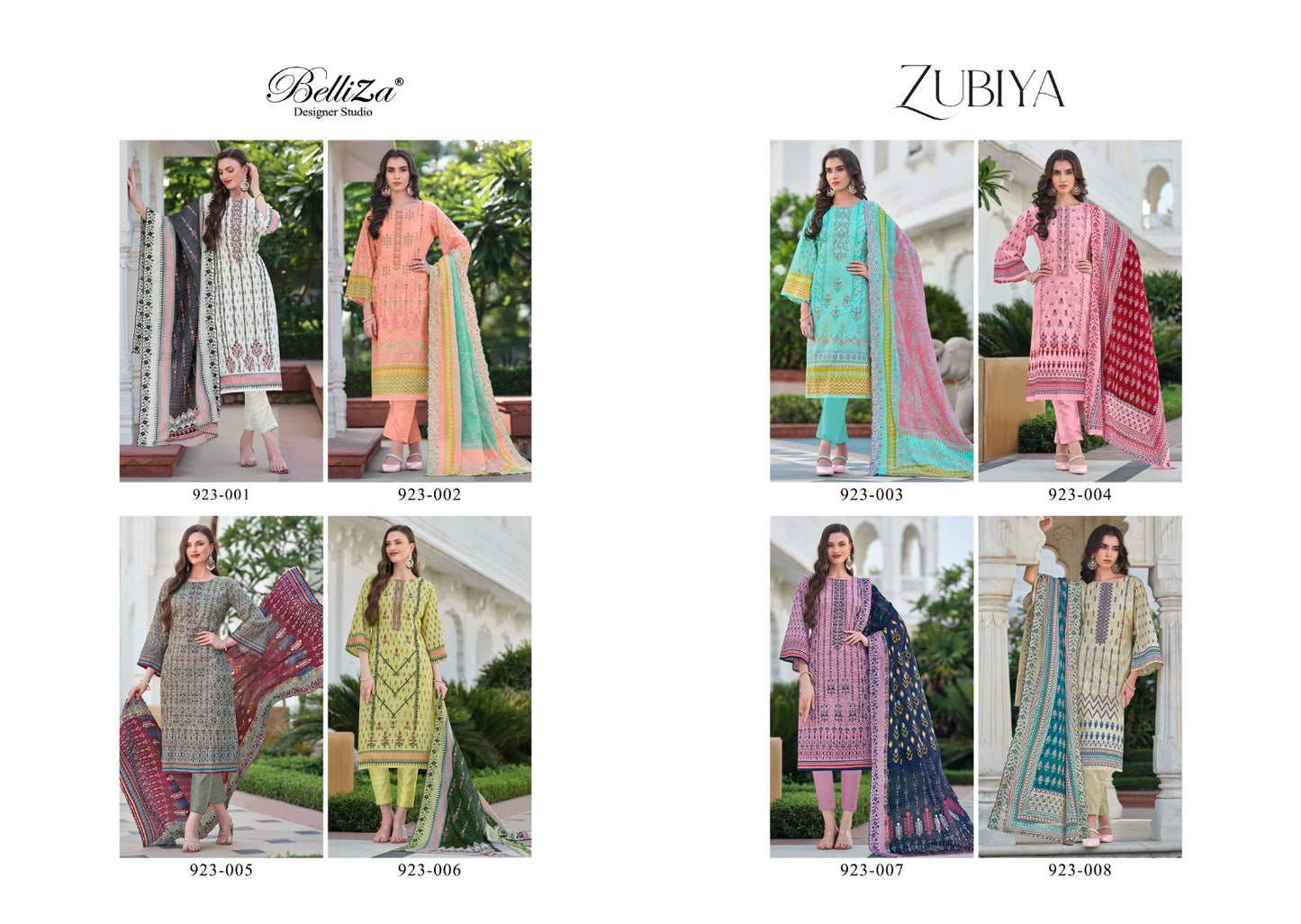 Zubiya Belliza Designer Studio Pure Cotton Pant Style Suits Wholesale Rate