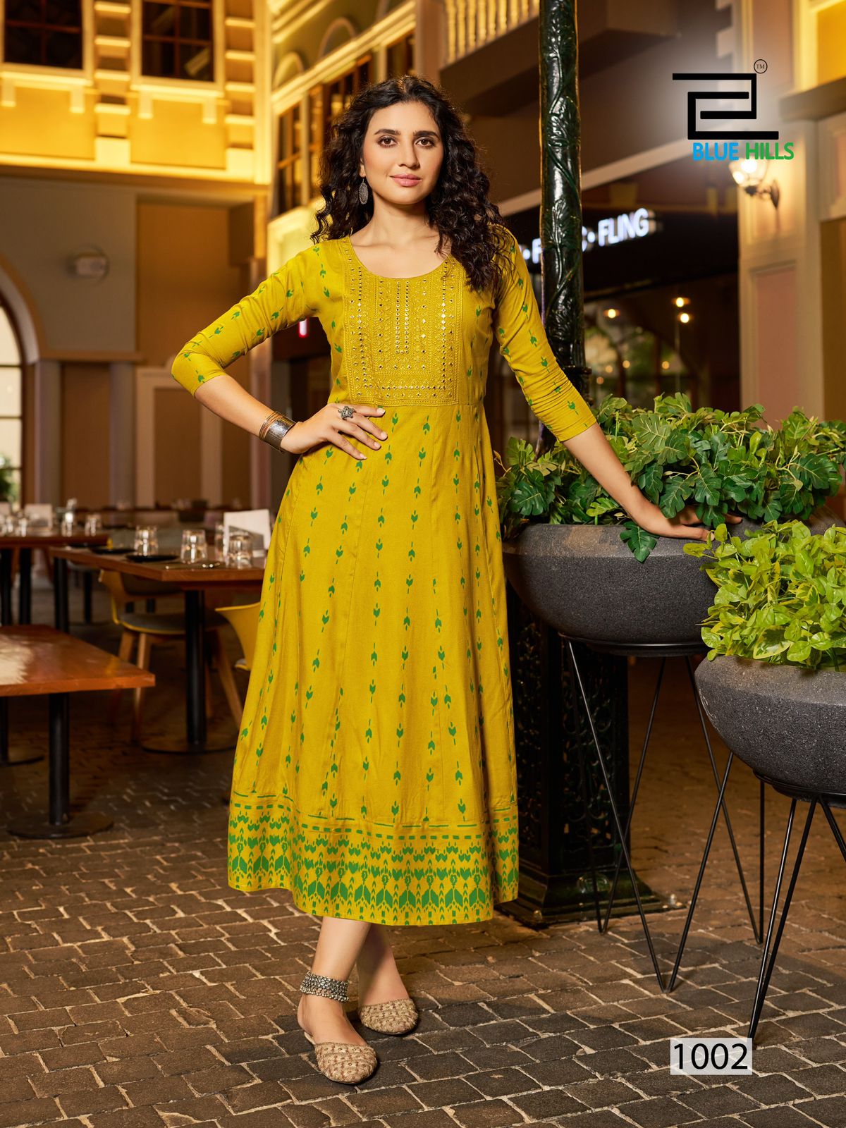 Zudio Blue Hills Rayon 14Kg Anarkali Kurtis Wholesaler Kavya Style Plus