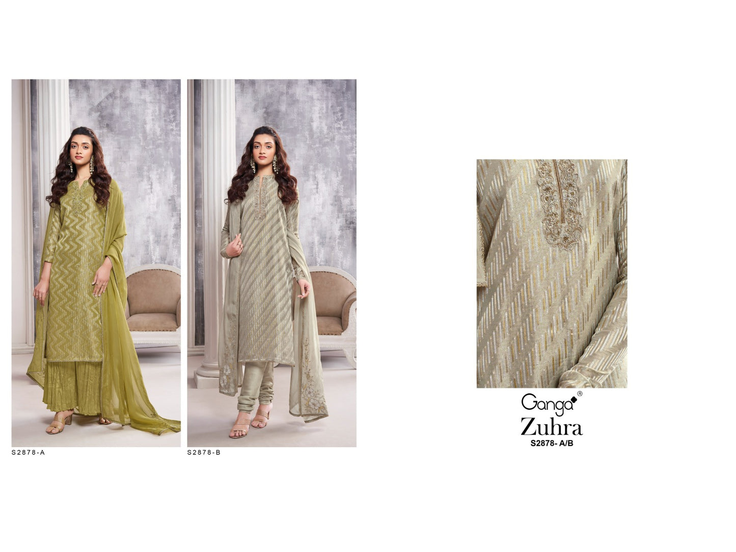 Zuhra 2878 Ganga Viscose Silk Pant Style Suits Exporter Gujarat