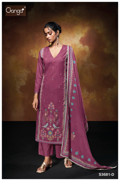 Zuleika 3681 Ganga Mul Plazzo Style Suits Exporter India