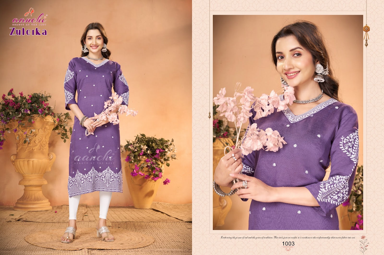 Zuleika Aanchi Vatican Long Straight Kurti Wholesaler Ahmedabad