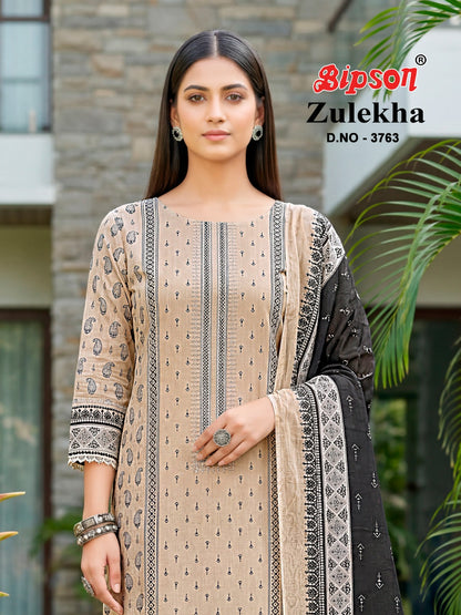 Zulekha 3763 Bipson Prints Cotton Cambric Pant Style Suits Exporter Gujarat