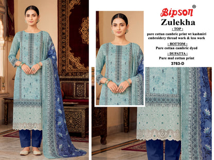 Zulekha 3763 Bipson Prints Cotton Cambric Pant Style Suits Exporter Gujarat