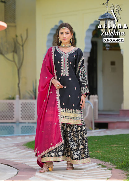 Zulekha 4011 Afsana Georgette Readymade Sharara Suits Supplier Ahmedabad
