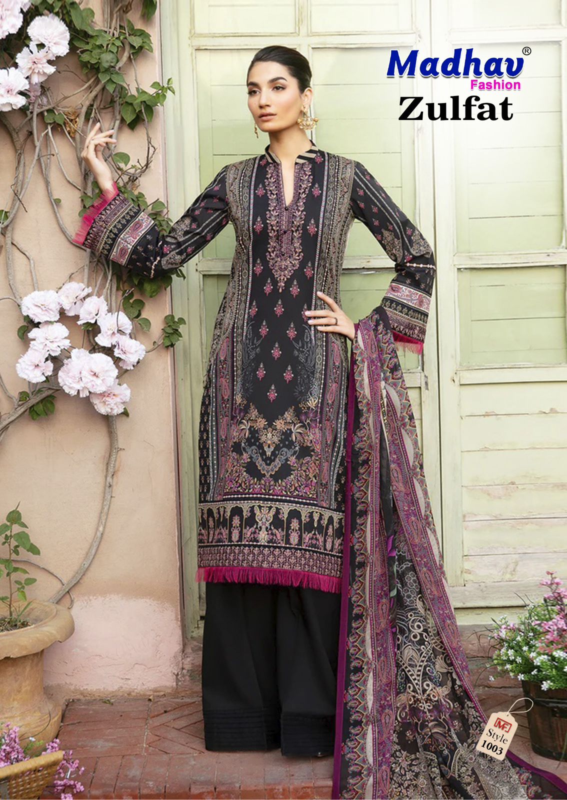 Zulfat Vol 1 Madhav Fashion Lawn Cotton Karachi Readymade Suits Manufacturer Ahmedabad