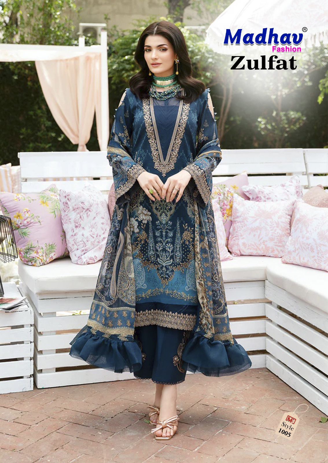 Zulfat Vol 1 Madhav Fashion Lawn Cotton Karachi Readymade Suits Manufacturer Ahmedabad