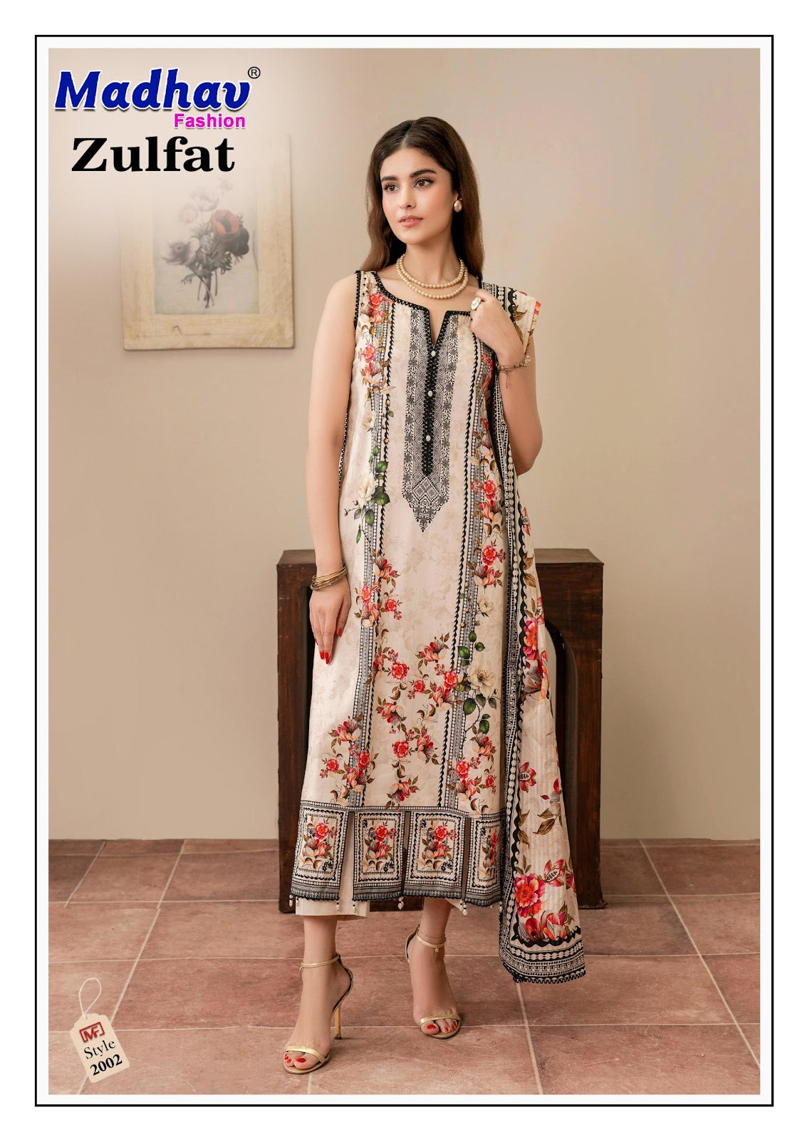 Zulfat Vol 2 Madhav Fashion Lawn Cotton Karachi Salwar Suits Wholesaler Gujarat