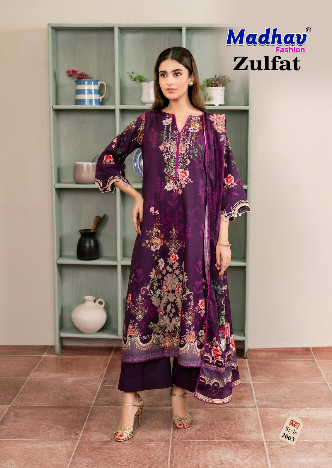 Zulfat Vol 2 Madhav Fashion Lawn Cotton Karachi Salwar Suits Wholesaler Gujarat