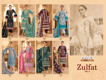 Zulfat Vol 2 Mayur Creation Cotton Karachi Salwar Suits Manufacturer Ahmedabad