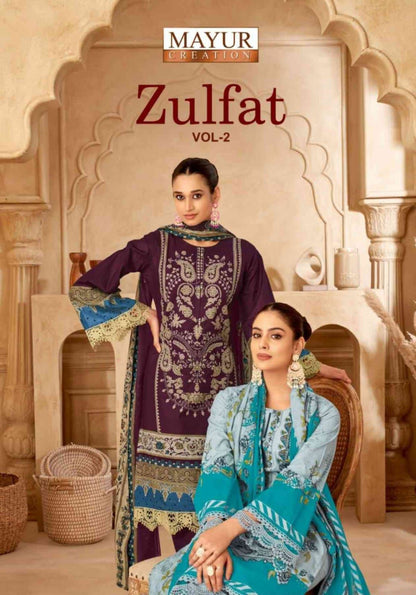 Zulfat Vol 2 Mayur Creation Cotton Karachi Salwar Suits Manufacturer Ahmedabad