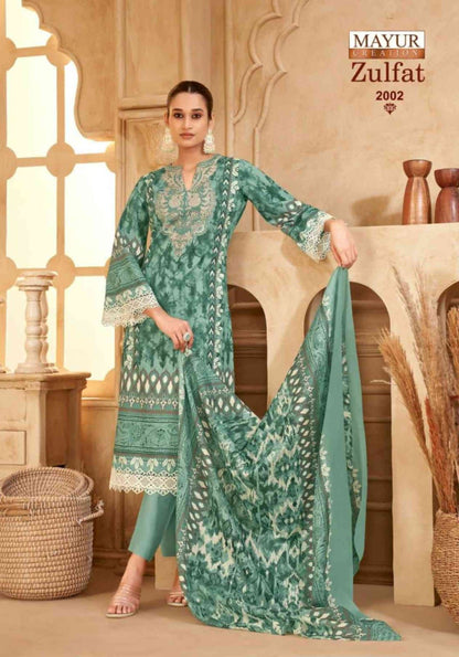 Zulfat Vol 2 Mayur Creation Cotton Karachi Salwar Suits Manufacturer Ahmedabad