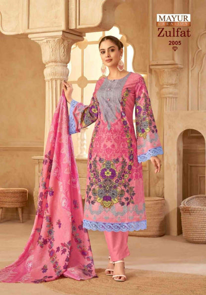 Zulfat Vol 2 Mayur Creation Cotton Karachi Salwar Suits Manufacturer Ahmedabad
