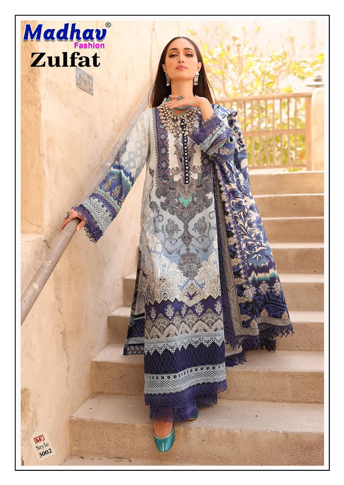 Zulfat Vol 3 Madhav Fashion Lawn Cotton Karachi Salwar Suits Manufacturer