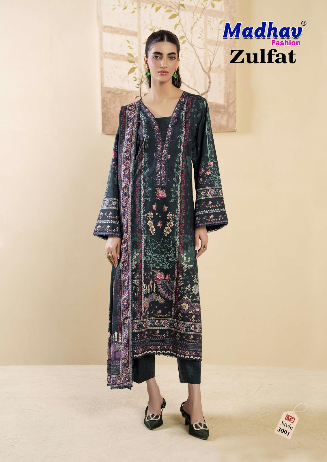 Zulfat Vol 3 Madhav Fashion Lawn Cotton Karachi Salwar Suits Manufacturer