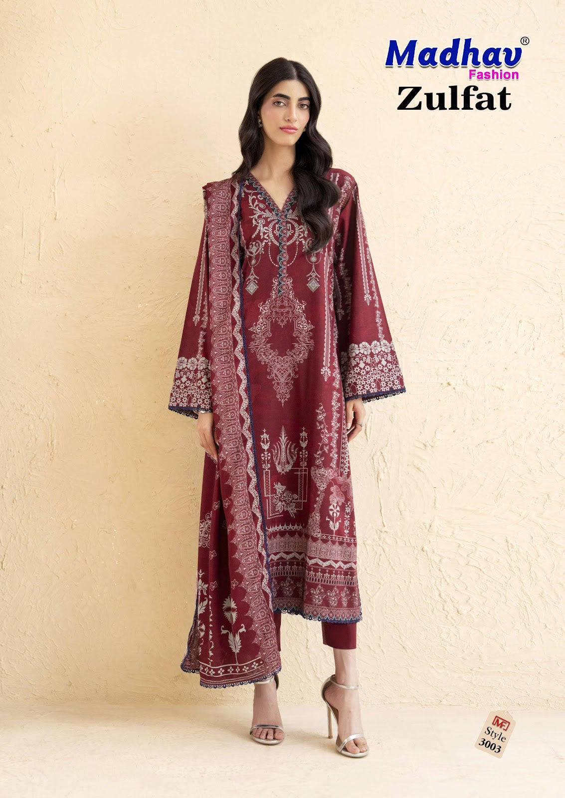 Zulfat Vol 3 Madhav Fashion Lawn Cotton Karachi Salwar Suits Manufacturer