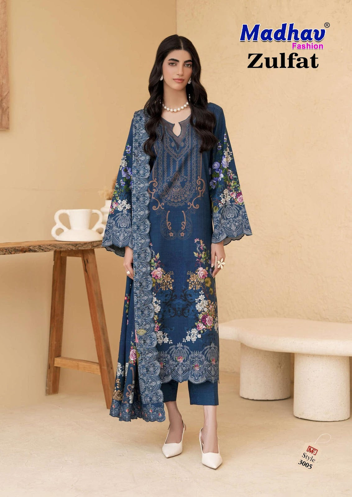 Zulfat Vol 3 Madhav Fashion Lawn Cotton Karachi Salwar Suits Manufacturer