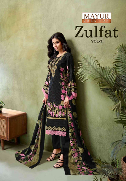 Zulfat Vol 3 Mayur Creation Cotton Karachi Readymade Suits Exporter Gujarat