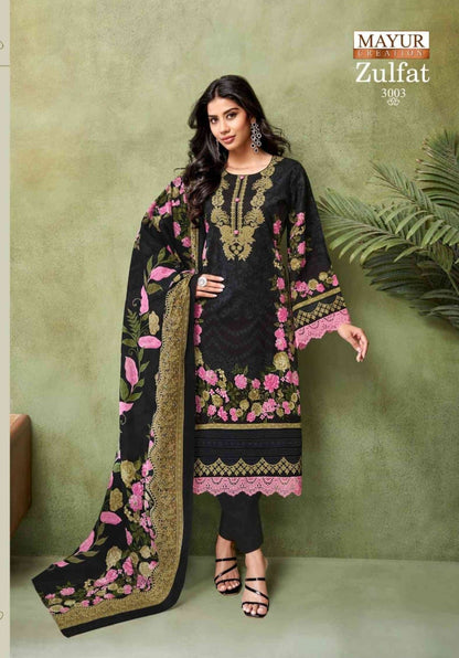 Zulfat Vol 3 Mayur Creation Cotton Karachi Readymade Suits Exporter Gujarat